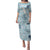Blue Palaka Crane and Flowers Family Matching Puletasi and Hawaiian Shirt Japan Heritage Spirit - Polynesian Pride