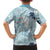 Blue Palaka Crane and Flowers Family Matching Short Sleeve Bodycon Dress and Hawaiian Shirt Japan Heritage Spirit - Polynesian Pride