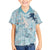 Blue Palaka Crane and Flowers Family Matching Summer Maxi Dress and Hawaiian Shirt Japan Heritage Spirit - Polynesian Pride
