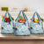 Blue Palaka Crane and Flowers Grocery Bag Japan Heritage Spirit - Polynesian Pride