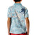Blue Palaka Crane and Flowers Kid Polo Shirt Japan Heritage Spirit - Polynesian Pride