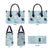 Blue Palaka Crane and Flowers Leather Bag Japan Heritage Spirit - Polynesian Pride