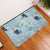 Blue Palaka Crane and Flowers Rubber Doormat Japan Heritage Spirit - Polynesian Pride