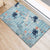 Blue Palaka Crane and Flowers Rubber Doormat Japan Heritage Spirit - Polynesian Pride