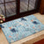 Blue Palaka Crane and Flowers Rubber Doormat Japan Heritage Spirit - Polynesian Pride