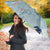 Blue Palaka Crane and Flowers Umbrella Japan Heritage Spirit - Polynesian Pride