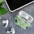 Green Palaka Crane and Flowers AirPods Case Japan Heritage Spirit - Polynesian Pride