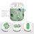 Green Palaka Crane and Flowers AirPods Case Japan Heritage Spirit - Polynesian Pride