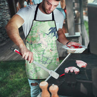 Green Palaka Crane and Flowers Apron Japan Heritage Spirit - Polynesian Pride