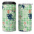 Green Palaka Crane and Flowers 4 in 1 Can Cooler Tumbler Japan Heritage Spirit - Polynesian Pride