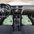 Green Palaka Crane and Flowers Car Mats Japan Heritage Spirit - Polynesian Pride