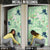 Green Palaka Crane and Flowers Door Cover Japan Heritage Spirit - Polynesian Pride