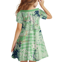 Green Palaka Crane and Flowers Family Matching Mermaid Dress and Hawaiian Shirt Japan Heritage Spirit - Polynesian Pride