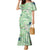 Green Palaka Crane and Flowers Family Matching Mermaid Dress and Hawaiian Shirt Japan Heritage Spirit - Polynesian Pride