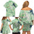 Green Palaka Crane and Flowers Family Matching Off Shoulder Short Dress and Hawaiian Shirt Japan Heritage Spirit - Polynesian Pride
