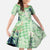 Green Palaka Crane and Flowers Family Matching Puletasi and Hawaiian Shirt Japan Heritage Spirit - Polynesian Pride