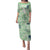 Green Palaka Crane and Flowers Family Matching Puletasi and Hawaiian Shirt Japan Heritage Spirit - Polynesian Pride