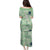 Green Palaka Crane and Flowers Family Matching Puletasi and Hawaiian Shirt Japan Heritage Spirit - Polynesian Pride