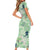 Green Palaka Crane and Flowers Family Matching Short Sleeve Bodycon Dress and Hawaiian Shirt Japan Heritage Spirit - Polynesian Pride