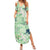 Green Palaka Crane and Flowers Family Matching Summer Maxi Dress and Hawaiian Shirt Japan Heritage Spirit - Polynesian Pride