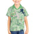 Green Palaka Crane and Flowers Family Matching Summer Maxi Dress and Hawaiian Shirt Japan Heritage Spirit - Polynesian Pride