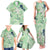 Green Palaka Crane and Flowers Family Matching Tank Maxi Dress and Hawaiian Shirt Japan Heritage Spirit - Polynesian Pride