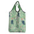 Green Palaka Crane and Flowers Grocery Bag Japan Heritage Spirit - Polynesian Pride