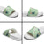 Green Palaka Crane and Flowers Slide Sandals Japan Heritage Spirit - Polynesian Pride