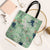 Green Palaka Crane and Flowers Tote Bag Japan Heritage Spirit - Polynesian Pride
