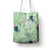 Green Palaka Crane and Flowers Tote Bag Japan Heritage Spirit - Polynesian Pride