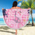 Pink Palaka Crane and Flowers Beach Blanket Japan Heritage Spirit - Polynesian Pride