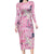 Pink Palaka Crane and Flowers Family Matching Long Sleeve Bodycon Dress and Hawaiian Shirt Japan Heritage Spirit - Polynesian Pride