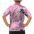 Pink Palaka Crane and Flowers Family Matching Mermaid Dress and Hawaiian Shirt Japan Heritage Spirit - Polynesian Pride