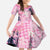 Pink Palaka Crane and Flowers Family Matching Off The Shoulder Long Sleeve Dress and Hawaiian Shirt Japan Heritage Spirit - Polynesian Pride