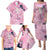 Pink Palaka Crane and Flowers Family Matching Puletasi and Hawaiian Shirt Japan Heritage Spirit - Polynesian Pride