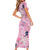 Pink Palaka Crane and Flowers Family Matching Short Sleeve Bodycon Dress and Hawaiian Shirt Japan Heritage Spirit - Polynesian Pride