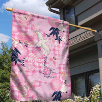 Pink Palaka Crane and Flowers Garden Flag Japan Heritage Spirit - Polynesian Pride
