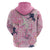 Pink Palaka Crane and Flowers Hoodie Japan Heritage Spirit - Polynesian Pride