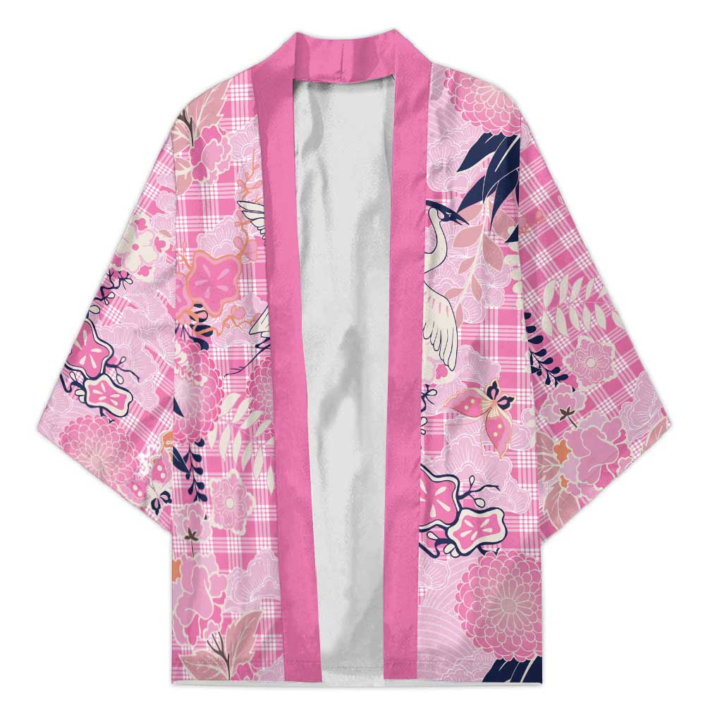 Pink Palaka Crane and Flowers Kimono Japan Heritage Spirit - Polynesian Pride