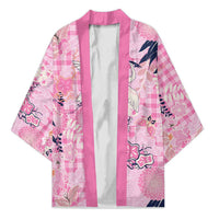 Pink Palaka Crane and Flowers Kimono Japan Heritage Spirit - Polynesian Pride