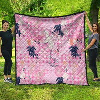 Pink Palaka Crane and Flowers Quilt Japan Heritage Spirit LT9 - Polynesian Pride