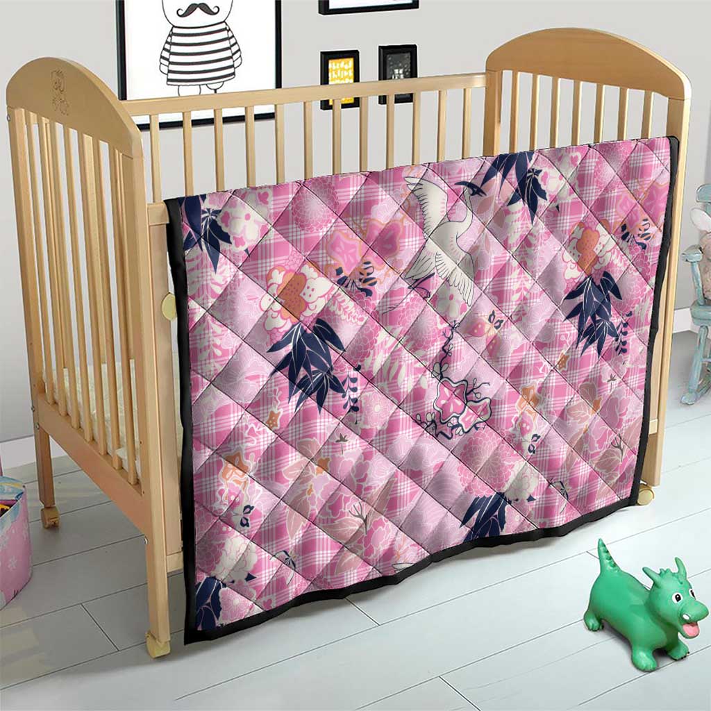 Pink Palaka Crane and Flowers Quilt Japan Heritage Spirit LT9 - Polynesian Pride