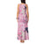 Pink Palaka Crane and Flowers Tank Maxi Dress Japan Heritage Spirit - Polynesian Pride
