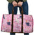 Pink Palaka Crane and Flowers Travel Bag Japan Heritage Spirit - Polynesian Pride