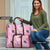 Pink Palaka Crane and Flowers Travel Bag Japan Heritage Spirit - Polynesian Pride
