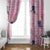 Pink Palaka Crane and Flowers Window Curtain Japan Heritage Spirit - Polynesian Pride