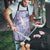 Purple Palaka Crane and Flowers Apron Japan Heritage Spirit - Polynesian Pride