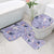 Purple Palaka Crane and Flowers Bathroom Set Japan Heritage Spirit - Polynesian Pride