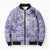 Purple Palaka Crane and Flowers Bomber Puffer Jacket Japan Heritage Spirit - Polynesian Pride