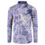 Purple Palaka Crane and Flowers Button Sweatshirt Japan Heritage Spirit - Polynesian Pride